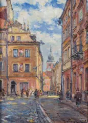 Jan Pawłowski, RYNEK STAREGO MIASTA W WARSZAWIE, 1987, olej, płótno