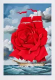 RED ROSE SHIP by Rafał Olbiński, inkografia, papier, offered Dec 2022