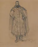 Jan Matejko, KSIĄŻĘ RADZIWIŁŁ RUDOBRODY, 1867, ołówek, papier