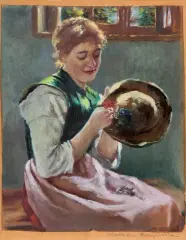 Leokadia Łempicka, BRETONKA, olej, papier