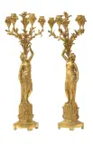 Bracia Łopieńscy, PARA KANDELABRÓW W STYLU LUDWIKA XVI, 1909, brąz złocony