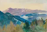 Julian Fałat, PEJZAŻ Z SEMMERING, 1914, akwarela, papier