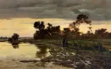 Wilhelm Richter-Rheinsberg, PEJZAŻ WIECZORNY, 1893, olej, płótno