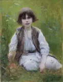 Stanisław Dębicki, MAŁY HUCUŁ, 1890, olej, płótno