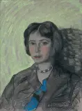 Stanisław Ignacy Witkiewicz, PORTRET JADWIGI TRUSKOLASKIEJ, III 1930, pastel, papier