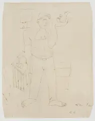 Tadeusz Kantor, PTASZNIK, 1946, atrament pióro, papier kremowy
