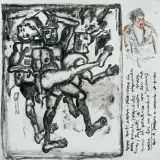Eugeniusz Markowski, MICHAEL JACKSON W WARSZAWIE, 1996, olej, folia naciągnięta na płótno