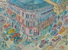 Edward Dwurnik, HOTEL EUROPEJSKI, 1992, olej, płótno