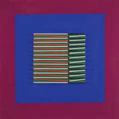 24.09.2002 by Andrzej Nowacki, 2002, relief, akryl, listwy drewniane, płyta, sold Dec 2022