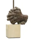 SPLECIONE DŁONIE by Igor Mitoraj, 1978, brąz, podstawa kamienna, sold Dec 2022
