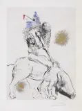 FEMME AU COCHON (KOBIETA NA ŚWINI) by Salvador Dalí, 1968/69, sucha igła, ruletka, akwarela, gwasz, papier, offered Dec 2022