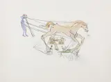 LA FREIN HYDRAULIQUE by Salvador Dalí, 1975, sucha igła, szablon, papier, sold Dec 2022