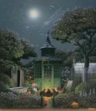 Jacek Yerka, NOC NA DZIAŁCE, 2022, akryl, płótno
