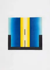 Ryszard Gieryszewski, LINIE PIONOWE I POZIOME, 1987, drzeworyt barwny, wypukłodruk, papier
