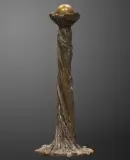 ŚWIECZNIK (Z ELEMENTEM RUCHOMYM – KULKĄ) by Igor Mitoraj, brąz, offered Nov 2022