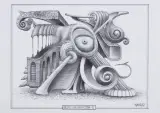 Jacek Yerka, GĄSZCZ KALIGRAFICZNY – X, 2022, ołówek, karton