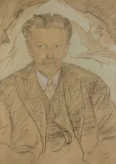 Stanisław Ignacy Witkiewicz, PORTRET CZESŁAWA JANKOWSKIEGO, 1923, pastel, papier jasnobrązowy