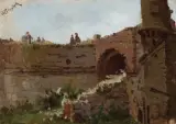Kazimierz Alchimowicz, MURY OBRONNE, 1877, olej, płótno naklejone na tekturę