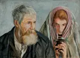 NAPÓJ GORYCZY by Vlastimil Hofman, 1923, olej, tektura, sold Oct 2022