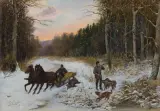 Stanisław Wolski, KONIEC POLOWANIA, 1891, olej, płótno
