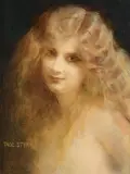 Tadeusz Styka, ZŁOTOWŁOSA, olej, tektura