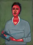 Jerzy Nowosielski, PORTRET PANI W NIEBIESKIEJ SUKNI