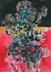 ZATRWOŻONY PATRIARCHA by Alfred Lenica, 1967, olej, płótno, offered Oct 2022