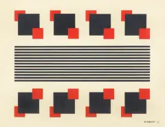 Henryk Berlewi, KOMPOZYCJA MECHANOFAKTUROWA, 1957, szablon, papier
