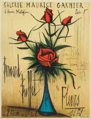 Bernard Buffet, PLAKAT WYSTAWY „FLEURS“, 1979, litografia barwna, papier