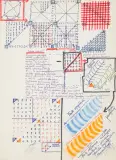 Jerzy Grabowski, Koncentracja – Rys. 5/II, 1973, flamastry, akwarela, długopis, papier kremowy