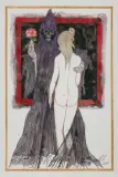 Andrzej Strumiłło, ŚMIERĆ I DZIEWCZYNA, 2014, tusz, akwarela, gwasz, papier
