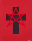 Jerzy Truszkowski, HER STAR ON HIS CROSS, 1984, olej, ołówek, płótno
