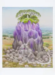 Jacek Yerka, Ametystowy szlak, 2022, kredki, ołówek, karton