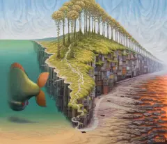 Jacek Yerka, TRZECI DZIEŃ STWORZENIA, 2022, akryl, płótno