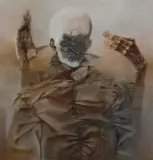 BEZ TYTUŁU, (ZH) LATA 1985-90 by Zdzisław Beksiński, olej, płyta, sold Sep 2022