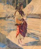 Stanisław Dębicki, HUCUŁKA, akwarela, ołówek, papier