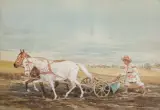 Juliusz Holzmüller, ORKA NA UKRAINIE, 1915, akwarela, gwasz, ołówek, papier