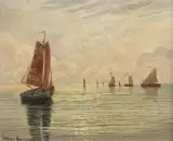 NA JEZIORZE by Ernst Hugo Lorenz-Murowana, olej, płótno, offered Sep 2022