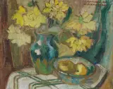 Irena Nowakowska-Acedańska, MARTWA NATURA ZIELONA, olej, tektura