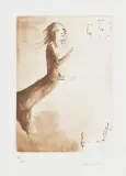 Léonor Fini, KOBIETA Z ŻYRANDOLEM, 1973, akwaforta barwna, papier