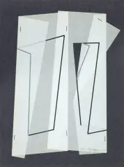 Maciej Szańkowski, BEZ TYTUŁU, 1994, kolaż, tusz, kalka techniczna, papier czarny