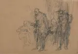 Jan Matejko, SZKIC DO OBRAZU, ok. 1865, ołówek, papier