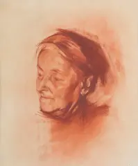 Konrad Krzyżanowski, PORTRET KUNEGUNDY KRZYŻANOWSKIEJ, ok. 1905, kredka, karton
