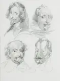 Piotr Michałowski, SZKICE PORTRETOWE WG VAN DYCKA, lata 20/30.XIXw