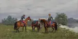 Włodzimierz Łoś, ODPOCZYNEK OFICERÓW, olej, płótno