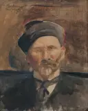 Leon Wyczółkowski, AUTOPORTRET, 1913, akwarela, karton