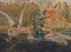 U STUDNI ŻYCIA by Jacek Malczewski, ok. 1911, olej, płyta, offered Jun 2022