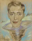 Stanisław Ignacy Witkiewicz, PORTRET MĘSKI, 28 X 1933, pastel, papier brązowy