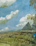 Jerzy Duda-Gracz, BRZEGI – CZERWIEC 5, 1987, olej, płyta pilśniowa