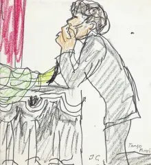 Józef Czapski, TANGO PARYŻ, ok. 1967, flamaster, pastel, papier